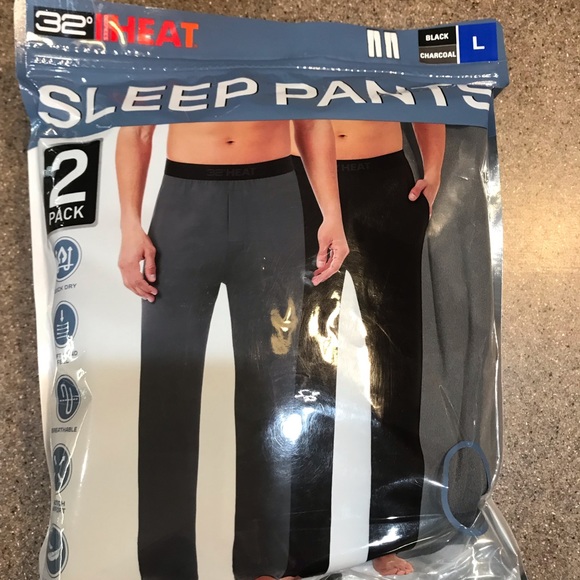 🆕 32 Degrees Heat Men's 2-Pack Sleep Pants (Black/Charcoal) - Picture 3 of 5